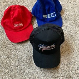 3 full send baseball caps